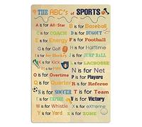 Oudrspo The Abc's Of Sports People Meat Chart Metal Tin Signs Retro Science Knowledge Posters Farmhouse Home Room Wall Art Decor Club Vintage Plaque Decoration 8x12 inchses