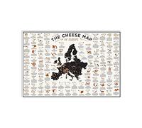 Oudrspo The Cheese Map Of Europe Metal Tin Signs Cheese Lore Retro Posters Cheese Lover's Guide To Collection Plaques Home Kitchen Shop Restaurant Wall Decor 12x16 Inches