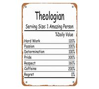 Oudrspo Theologian Amazing Person Daily Value Sign Wall Decor Art Poster Vintage Metal Tin Sign For Funny Bathroom Office Man Cave Room Bedroom Dorm Garage Sign Wall Decoration Gift 8x12 In