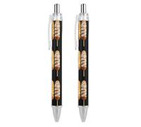 Oudrspo Three Corn Dogs with Sauces Retractable Ballpoint Pens Black Gel Ink Pen Smooth Writing for Office Home Work