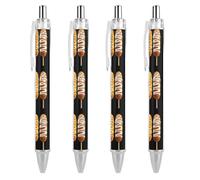 Oudrspo Three Corn Dogs with Sauces Retractable Ballpoint Pens Black Gel Ink Pen Smooth Writing for Office Home Work