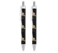 Oudrspo Tiger Retractable Ballpoint Pens Black Gel Ink Pen Smooth Writing for Office Home Work