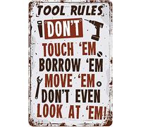 Oudrspo Tool Rules Metal Signs Vintage Decoration Master Retro Poster Decor Room Club Garage Wall Decor Plaque Aluminum Sign 8x12inch