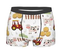 Oudrspo Tractor Farm Men'S Boxer Briefs Novelty Breathable Stretch Moisture-Wicking Underwear Black