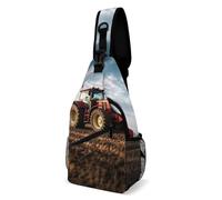 Oudrspo Tractor Farm Sling Bag for Men Women Crossbody Backpack Whisky And Cigar Crossbody Bag Chest Bags for Travel Sport