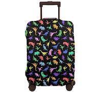 Oudrspo Travel Suitcase Protector Cover Fun Dinosaur Pattern Washable Dustproof Anti-Scratch Elastic Suitcase Protector Fits 18-32 Inch Luggage Medium