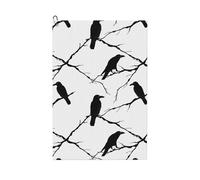 Oudrspo Tree Branch Black Crow Raven Bird Golf Waffle Towel, Using Wet Dry Technology, Men's and Women's Golf Bag Accessories, with Mountain Buckle 24×16in.