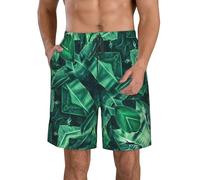 Oudrspo Tropical Banana Leaf Print Men's Beach Shorts Casual Quick Drying Pants Beach Holiday Party Swim Pants White