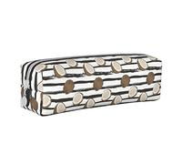 Oudrspo Tropical Fruit of Coconut Pattern Pencil Pouch Round Pen Case Portable Pencil Bag Leather Organizer with Zipper Cosmetic Pouch Bag