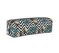 Oudrspo Tropical Fruit of Coconut Pattern Pencil Pouch Round Pen Case Portable Pencil Bag Leather Organizer with Zipper Cosmetic Pouch Bag