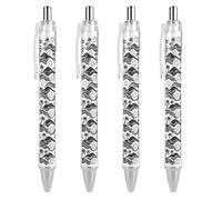 Oudrspo Tropical Island, Coconut Tree And Sun Ballpoint Pen Retractable Writing Smooth Black Ink Ball Point Pens Office Supplies 4 PCS