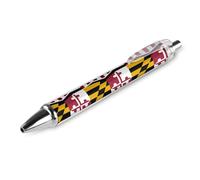 Oudrspo U.S.A. And Maryland State Flag Funny Ballpoint Pen Printed Retractable Black Round Barrel Fine Point Pens 0.5mm 1/2/4 Pcs