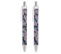 Oudrspo U.S.A Flag Racing Ballpoint Retractable Pen 0.5mm Smooth Writing Black Ink Ball Point Note Taking Accessories For Office 2 PCS