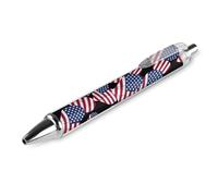 Oudrspo U.S.A Love Heart Flag Ballpoint Retractable Pen 0.5mm Smooth Writing Black Ink Ball Point Note Taking Accessories For Office 1 PCS