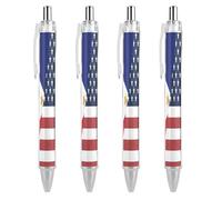 Oudrspo U.S. & Philippine Flag Ballpoint Retractable Pen 0.5mm Smooth Writing Black Ink Ball Point Note Taking Accessories For Office 4 PCS