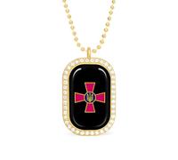 Oudrspo Ukrainian Coat of Arms Custom Necklace for Women Rectangle Pendant Necklaces Fashion Jewelry Gifts Gold Silver