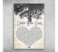 Oudrspo Under Your Scars Lyrics Tree Retro Wall Decor Man Cave Home Pub Metal Tin Sign in 6x8 Inches.