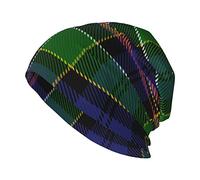 Oudrspo Unisex Beanie Hat Clan Baird Tartan Blue and Green Plaid Warm Slouchy Knit Hat Headwear Gift for Adult
