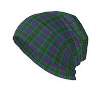 Oudrspo Unisex Beanie Hat Clan Wood Scottish Tartan Plaid Warm Slouchy Knit Hat Headwear Gift for Adult