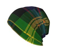 Oudrspo Unisex Beanie Hat Scottish Clan MacGillivray Red Green Blue Tartan Warm Slouchy Knit Hat Headwear Gift for Adult