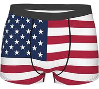 Oudrspo USA American Flag Mens Boxer Briefs Underwear Stretch Breathable Trunks Shorts Medium