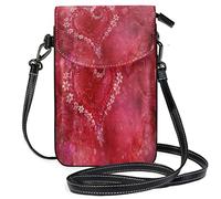 Oudrspo Valentine's Day Beautiful Hearts Flower Crossbody Phone Purse Small Shoulder Bag Cell Phone Pouch Leather Wallet Best Gift for Valentines Day,Anniversary,Birthdays