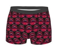 Oudrspo Vampire Teeth Lips Men's Boxer Briefs Underwear novelty Trunk Underwear Breathable Stretch Briefs