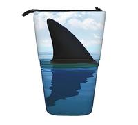 Oudrspo View Pattern Print Pencil Case Telescopic Pen Pouch Standing Pencil Holder with Zipper for Office