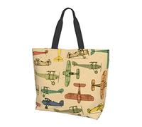 Oudrspo Vintage Airplane Tote Bag For Women,Womens Tote Bags,Waterproof Tote Purse for Teacher,Gym,Work,School with interior Pocket