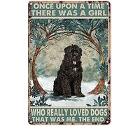 Oudrspo Vintage Animal Girls There was A Girl She Really Loved Bouvier De Flandr Poster Metal Aluminium Tin Sign 8x6 Inch Wall Decor