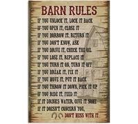Oudrspo Vintage Art Farm Decor Metal Poster Plaque Barn Rules Don't Mess With It Horses Lovers Home Decor Metal Sign Home Kitchen Garden Farmhouse Ranch Wall Art Decor Tin Sign 12x16 Inch