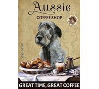 Oudrspo Vintage Aussie Great Time Great Coffee Poster Metal Aluminium Tin Sign 8x6 Inch Wall Decor