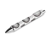 Oudrspo Vintage Boho Sun Black White Black Pens Ballpoint Pen Ball Point Pen Smooth Writing Gel Pens Retractable 0.5 Fine Point for School Office Vintage Boho Sun Black White Pattern 4 PCS