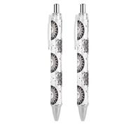 Oudrspo Vintage Boho Sun Black White Black Pens Ballpoint Pen Ball Point Pen Smooth Writing Gel Pens Retractable 0.5 Fine Point for School Office Vintage Boho Sun Black White Pattern 4 PCS