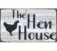 Oudrspo Vintage Chicken Coopffy Hut The Hen House Coop Chicken Coops Chicken Chicken Coop Poster Metal Aluminium Tin Sign 12x16 Inch Wall Decor