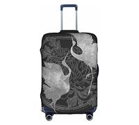 Oudrspo Vintage Chinese Crane Travel Luggage Cover Durable Suitcase Cover Fit 18-32 Inch Luggage