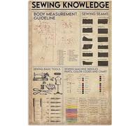 Oudrspo Vintage Crochet Knowledge Crochet Ultimate Cheat Sheet Poster Metal Aluminium Tin Sign 8x6 Inch Wall Decor