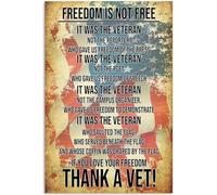 Oudrspo Vintage Freedom isFree It was The Veteran If You Love Your Freedom Thank A Vet Poster Metal Aluminium Tin Sign 8x6 Inch Wall Decor