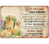 Oudrspo Vintage God Once Said - Pet Tin Sign Golden Retriever Metal Poster Retro Plaque Wall Decor Gift For Garden Men Cave Garage Classroom Library Living Room Cinema 12x16inch