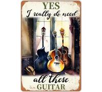 Oudrspo Vintage Guitar Poster Metal Sign Yes I Really Do Need All These Guitars Tin Signs Retro Plaque Wall Decor Gift For Home Kitchen Office Club Bar People Cave Gym 8x12inch