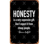 Oudrspo Vintage Honesty is A Very Expensive Warren Buffett Poster Metal Aluminium Tin Sign 8x6 Inch Wall Decor