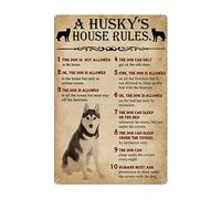 Oudrspo Vintage Husky A Husky'S House Rul Poster Metal Aluminium Tin Sign 8x12 Inch Wall Decor