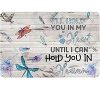Oudrspo Vintage Nichpedr Dragonfly I'll Hold You My He Until I Can Hold You Heaven Coffee Poster Metal Aluminium Tin Sign 12x16 Inch Wall Decor