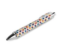 Oudrspo Vintage Pattern of Autism Awareness Retractable Ballpoint Pens Black Gel Ink Pen Smooth Writing for Office Home Work