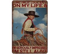 Oudrspo Vintage Sometim I Look Back I'm Seriously Impressed I'm Still Alive Poster Metal Aluminium Tin Sign 12x16 Inch Wall Decor