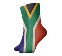 Oudrspo Vintage South African Flag Athletic Tube Socks Black Socks Running Socks Breathable Casual Sports Socks