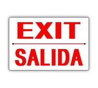 Oudrspo Vintage Street Exit Only Salida Spanish English S Poster Metal Aluminium Tin Sign 8x6 Inch Wall Decor