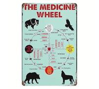 Oudrspo Vintage The Medicine Wheel Aluminium Metal Tin Sign 8x12 Inch Tin Poster Wall are Decor New
