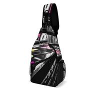 Oudrspo Vinyl Records Sling Bag for Men Women Crossbody Backpack Whisky And Cigar Crossbody Bag Chest Bags for Travel Sport
