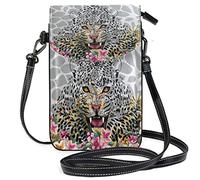 Oudrspo Violent Leopard Crossbody Phone Purse Small Shoulder Bag Cell Phone Pouch Leather Wallet Best Gift for Valentines Day,Anniversary,Birthdays